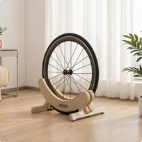 Plento dviračio stovas Neslystantis medinis apsaugotas dviračių parkavimo stovas dviratininkams, butui, Natural Wood_Road Bike