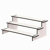 Ergonomiškas 3 pakopų medinis stendas | Pakopinis, laiptuotas, stalviršio stovas, skirtas rašomajam stalui White_3-tier white