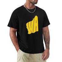 Western Australia Wa Australian States Map Art Tshirt Relaxed Casual Short Sleeve Tee 4XL black