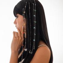 Butterfly Hair Braid Rings Crystal Tasel Hair Rings Vintage Hair Braiding Tool  Jewelry Style2 black