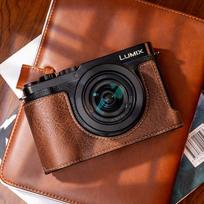 PU Leather Camera Case Panasonic Lumix S9 DC-L10GK Micro Four Thirds DSLR With Adjustable Shoulder Strap L10 Coffee Brown PU Protective Case