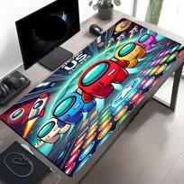 Among Us Print Mouse Pad, Anti‑Slip Desktop keyboard Mat, for PC Laptop Gaming Working Daily Use, Cool Festival Surprise Gift 50cmx100cm brown