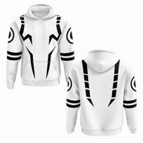 Jujutsu Kaisen Satoru Gojo Hoodie 3D All-Over Print Plum Blossom Pattern Men Pullover Hooded Sweatshirt Anime Streetwear Tops 4XL white