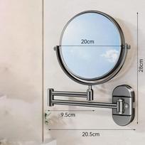 Rotatable LED Light Suction Cup Makeup Wall Mirror Hanging Telescopic Vanity Folding Showermirror Magnifying Beauty Bathroom white