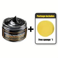 Car Scratch Repair Wax & Trim Restorer – Nano Crystal Tech for High Gloss, Plastic & Tire Protectant, Yellowing Removal 40G yellow