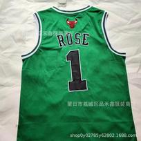 Chicago Bulls 1 Derrick Rose Authentic Style Basketball Jersey Cotton Black Red XXL