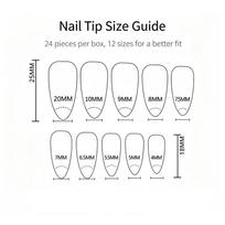 24-Piece Press On Nails Almond Shape, 3D Carved Press Ons Nails, ABS Fake Nails for DIY Manicure black