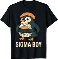 Sigma Boy Italian Brainrot Funny Meme Penguin Unisex T-Shirt S black