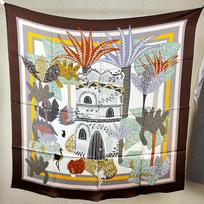Temperament Desert Oasis Silk Silk Scarf 111 Mulberry Silk Square Scarf Spring and Autumn Silk Scarf, Sunscreen Women's Shawl 108X108CM gray