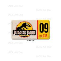Klasikinio filmo Juros periodo parkas Metalo spaudinys Licencijos plokštelė 15x30cm Skardinis ženklas Vintažinė sieninė lentelė Dekoras garažui Barui Dinzaurų plakatas 20X30CM yellow