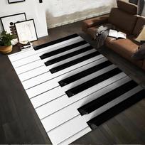 Pianino klaviatūros dizaino kilimas svetainei ar muzikos studijai dekoruoti Tinka naudoti kaip neslystantis kilimėlis svetainės, miegamojo sofoms 80x120cm( 31x47in) gray
