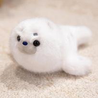 Dropshipping Soft Cute Seals Plush Toy Sea World Animal Dolphin Plush Stuffed Doll Big Eyes Baby Birthday Gift For Kids Girls 18cm white