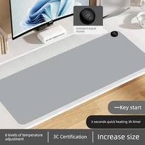 Heated Mouse Pad, Extra Large Electric Heating Winter Desk Warmer Pad, Office Desktop Student Desk Homework Hand Warmer Pad 80*33 pilka spalva