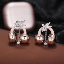 Silver Fairy Wireless Earbud Decor Clip Sparkly Cubic Zircon Dangle Star Pendant For Women Girls Daily Wear Parties Dating A gray