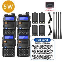 4Pcs Baofeng UV-5R 8W/5W Tri-Power Walkie Talkie High Power Dual Band Long Range Portable Handheld UV 5R Radio EURO