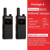 Retevis B63S(3nd Gen RT622) Walkie Talkie 2 Pcs with LCD Screen Ultra-thin, License-free, Type C, for Communication Radios