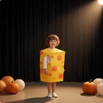 Sūrio kostiumas Oranžinės dėmės Geltona tunika Lengvas dėmėtas vaikams, Cheese_S yellow