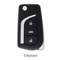 2 / 2 1 / 3 Buttons CR2016 Holder Flip Folding Remote Key Shell Case Fit for Toyota/Camry/Highlander / Corolla with VA2 BladeGood product 3 Buttons black