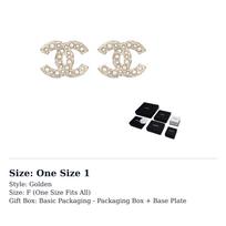 CHANEL Krištoliniai perliniai Cc auskarai A64766-B06258-ND321 One Size 2