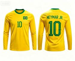 Brazilijos Futbolo Sirgaliaus Marškinėliai 3D Spausdinti Ilgomis Rankovėmis Marškinėliai Sportiniai Marškinėliai Laisvalaikio Viršus Vyriški Marškinėliai Neutralaus Stiliaus Marškinėliai S yellow