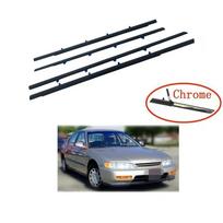 Window Weatherstrip 4PCS Molding Trim Outer For Accord Sedan 1994-1997 72410-SV4-A12 72450-SV4-A12 72910-SV4-A12 black