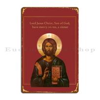 Jesus Prayer Icon Eastern Orthodox Church Metal Signs Pub Party Plates Create Designer Wall Pub Tin Sign Poster 40x30cm brown