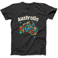 Australia Day Shirt Funny Australian Kids Animals Map Long Sleeve, T-Shirt, Sweatshirt, Hoodie for Men Women Kids Made in Canada Black XXXXXL juoda