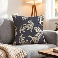 Pattern Tigers Print Cushion Cover 4Pcs Decorative Covers Soft Cushion Case for Sofa Couch Decor 40x40 45x45 Pillowcases 4PCS black