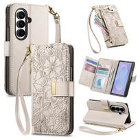 Skirta Samsung Galaxy Z Fold 8 Ultra 5G dėklas Prabangus odinis su užtrauktuku Crossbody Flip piniginė Kortelių laikiklis Atrama Atsparus smūgiams galinis dangtelis Galaxy Z Fold 8 Ultra smėlis