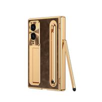 For Samsung Galaxy Z Fold 8ultra Fold 8 7 6 5 4 Phone Case with Hidden Stand Integrated with Pen Slot with High-Definition Film Galaxy Z Fold 8 Wide beige