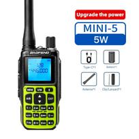 1/2PCS BAOFENG MINI-5 Walkie Talkie Upgrade UV-5R Mini 2200mAh Battery Bluetooth Programming AM/FM Dual PTT TYPE-C Charger Ham