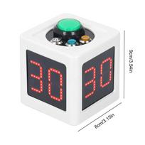Seconds Countdown Timer With 1.4In Display Digital Cube Timer 5-Level Brightness No Battery For Poker Games & Competitions
