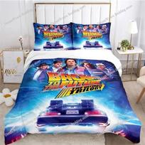 Back To The Future Pattern All Season Duvet Cover Bedding Comforter Set Soft Quilt Cover and Pillowcases SingleDoubleQueenKing EU Single 135*200cm/53x79in 3pcs