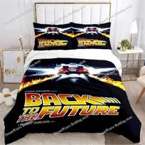 Back To The Future Pattern All Season Duvet Cover Bedding Comforter Set Soft Quilt Cover and Pillowcases SingleDoubleQueenKing 140*200cm/55x79in Single/Twin 3pcs