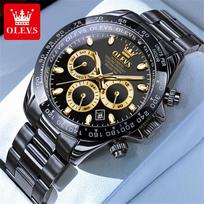 OLEVS 6638 Originalus Prekės ženklas Klasikinis Vyriškas Laikrodis Prabangūs Automatiniai Mechaniniai Laikrodžiai Vyrams Chronografas Atsparus Vandeniui Vyriškas Laikrodis gray
