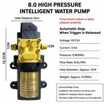 1Pcs Self-priming Diaphragm Water Pump 12V 8.0L High Pressure Agricultural Spray Pump For Agrochemical Application In Farming