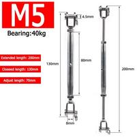 1Pcs M5-M24 Closed Body Turnbuckle Silver 304 Stainless Steel Wire Rope Tensioner Closed Body Jaw Jaw Stainless Steel Turnbuckle