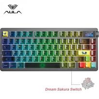 New AULA NOVA75 Wireless Mechanical Keyboard 75% Three Mode Hot Swap Custom Smart Screen with Knob Gaming Office PC E-sport Gift