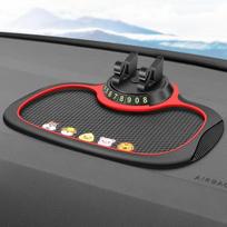 „3 viename“ daugiafunkcis automobilio neslystantis kilimėlis, automatinis telefono laikiklis, automobilio numerio ženklo laikiklis, neslystantis telefono laikiklis black