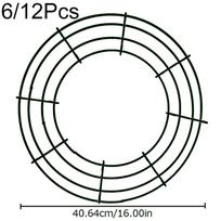 6VNT/12VNT Vielinis vainiko rėmas Kalėdinės gėlių dekoracijos Vestuvės Metalinis „pasidaryk pats“ vainiko medžiagos Forma rankdarbiams 6PCS
