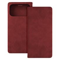 Raudonas TFO „Smart Suede“ atverčiamas dėklas-piniginė – „Apple iPhone 17 Pro Max“ ir „iPhone 18 Pro Max“ modeliams