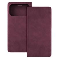 Bordo spalvos TFO „Smart Suede“ atverčiamas dėklas-piniginė – „Apple iPhone 17 Pro Max“ ir „iPhone 18 Pro Max“ modeliams