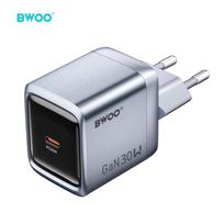 Pilkas GaN sieninis įkroviklis BWOO BO-CDA236 su PPS, 1 x USB-C, 3 A, PD 30 W