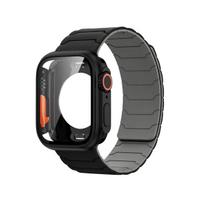 Dėklas+Dirželis Apple Watch Juostai 45mm 44 41 42 40mm Silikoninė Apyrankė Iwatch Series 3 4 5 6 Se 7 8 9 10 Pakeisti į Ultra Dėklą Series 11 10-42mm gray