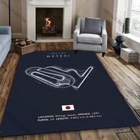 F1 Imola Monako Trasos Kilimas Keturiems Metams Kambariui, Sofai, „Formulės 1“ Motosporto Tematikos Dekoro Kilimėlis, Lenktynių Mėgėjo Kilimas 70x100cm (28x39in) gray