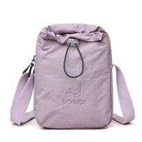 Women Waterproof Crossbody Bag - Multifunctional Shoulder Sling with Built-in Water Bottle Pocket šviesiai violetinė spalva