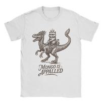 Mongo is Appalled  Princess Cat Riding Dinosaur TShirt Summer  Popular TShirts Men Cotton Comfortable Oversize Clothing Gift 4XL gray