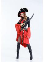 Helovino Karibų Pirato ir Raganios Kostiumas Naktinio Klubo Cosplay Extra Extra Large raudona