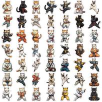 50 Pcs Cartoon Kung Fu Cat Graffiti Stickers - Waterproof Decor for Guitars, Notebooks & Luggage DIY RecordingYourLife Store