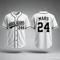 2026 Bruno Mars 24K Hooligans Beisbolo Džersis Vyrams Moterims Unisex Trumpomis Rankovėmis Hip Hop Gatvės Apranga Viršutiniai Drabužiai Gerbėjams Suaugusiems M black